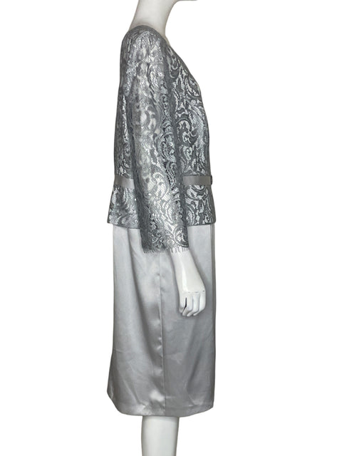 Vestido Sonia Peña Brillo Plateado-Talla L