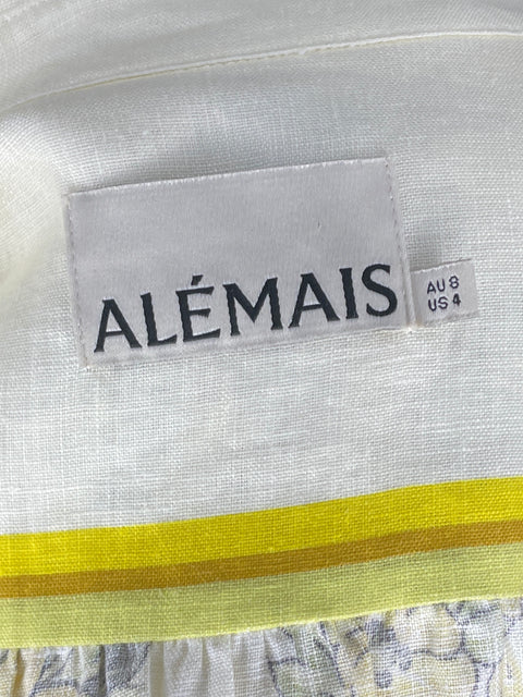 Vestido Alémais Floral Camisero Amarillo-Talla 4