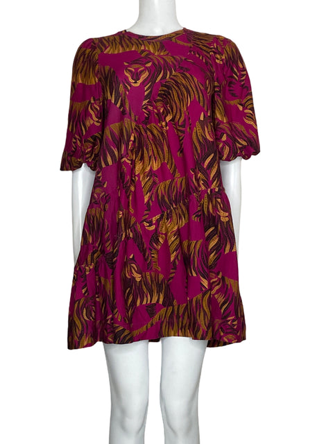 Vestido Farm Mini Tiger Print Rosado-Talla P