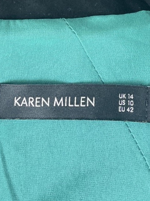 Vestido Karen Millen Estampado Verde-Talla L