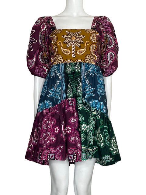 Vestido Farm Mini Bandana Print Rosado-Talla S