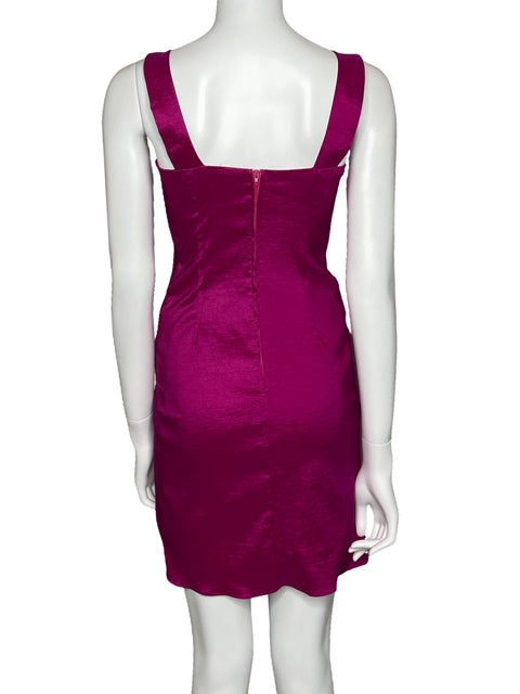 Vestido Let's Fashion Coctel Pliegues Rosado-Talla S