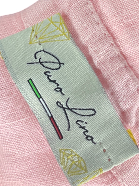 Vestido Puro Lino Camisero Rosado - Talla L