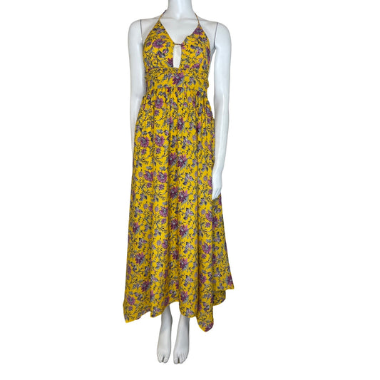 Vestido Boohoo Flores Amarillo-Talla 8