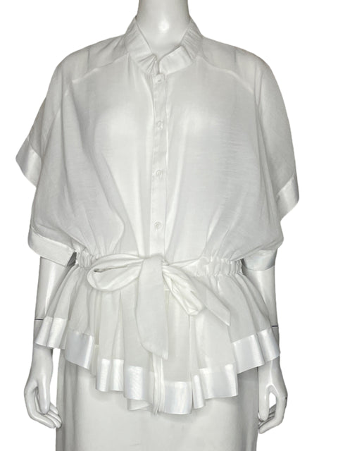 Blusa Beulah Transparente Blanco - Talla L