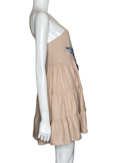 Vestido Especia Mini Tirantes Rosado-Talla XS