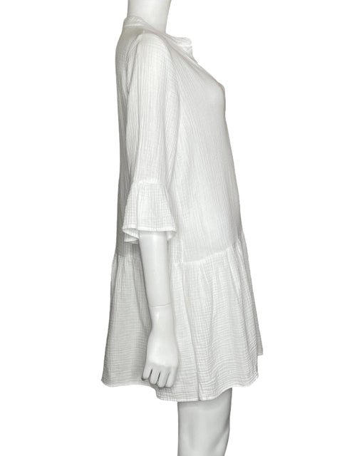 Vestido Monrow Fluido Cuello V Blanco-Talla M