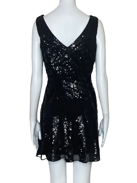 Vestido JS Collections Lentejuelas Sin Mangas Negro-Talla 12