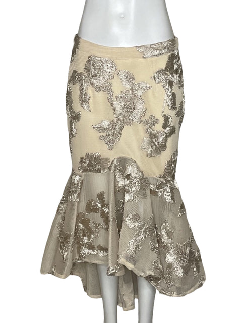 Falda Cq By Cq Vuelo Crema- Talla L