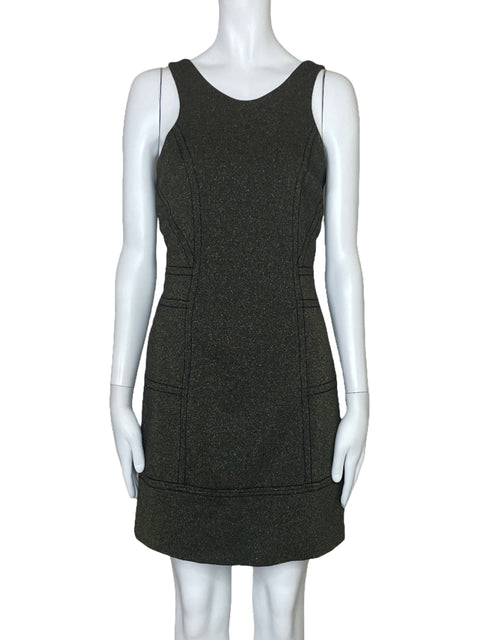 Vestido BCBG Midi Brillo Dorado-Talla M