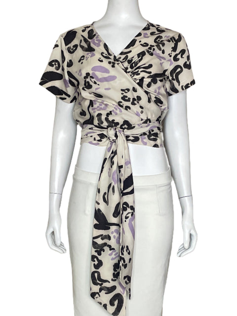 Top Eloisa Cross Body Estampadas Beige-Talla M