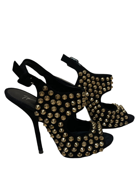 Calzado Giuseppe Zanotti Tachas Gamuza Negro-Talla 38