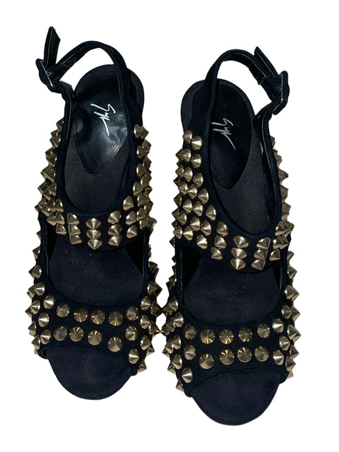 Calzado Giuseppe Zanotti Tachas Gamuza Negro-Talla 38