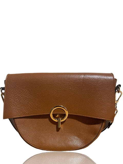 Cartera Crossbody Genuine Leather Chocolate-Talla U