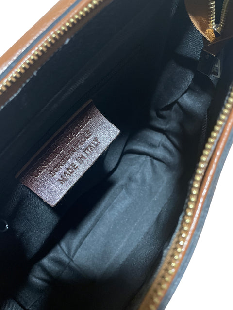 Cartera Crossbody Genuine Leather Chocolate-Talla U