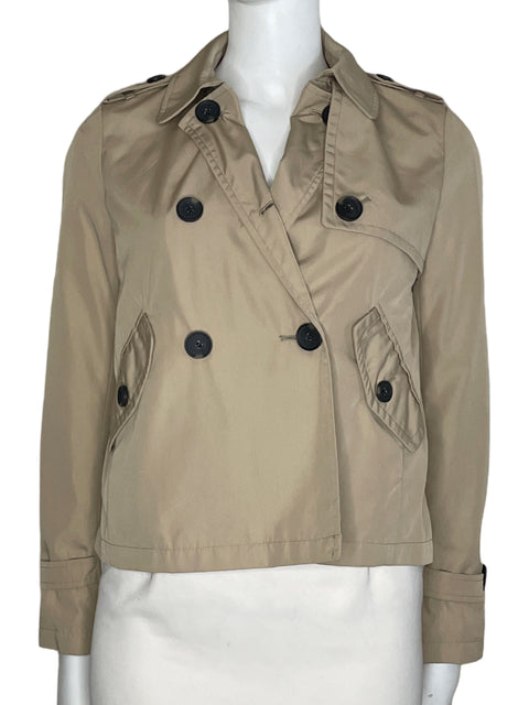 Chaqueta Zara Botones Bolsillos Beige-Talla XS