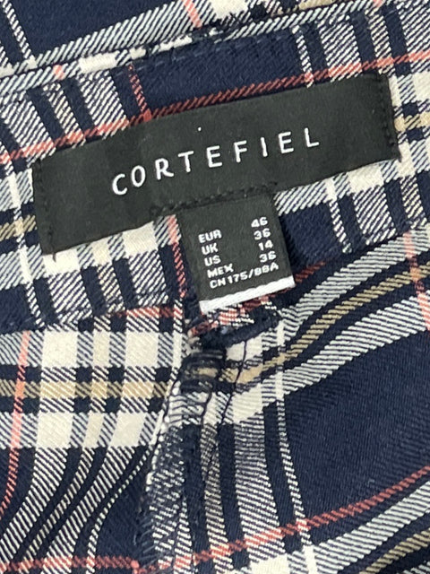 Pantalón Cortefiel Cuadros Azull-Talla 14