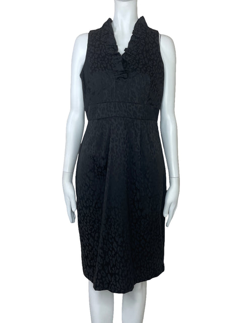 Vestido London Times Vuelo Estampadop Negro-Talla 8