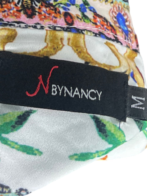 Camisa Nby Nancy Flores Brillante Blanco - Talla M