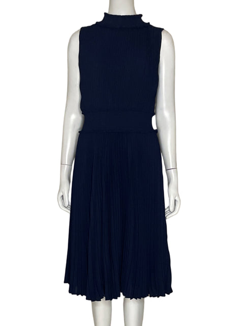 Vestido Nanette Halter Plisado Azul-Talla 6
