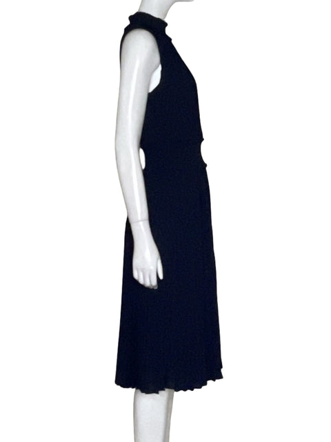 Vestido Nanette Halter Plisado Azul-Talla 6