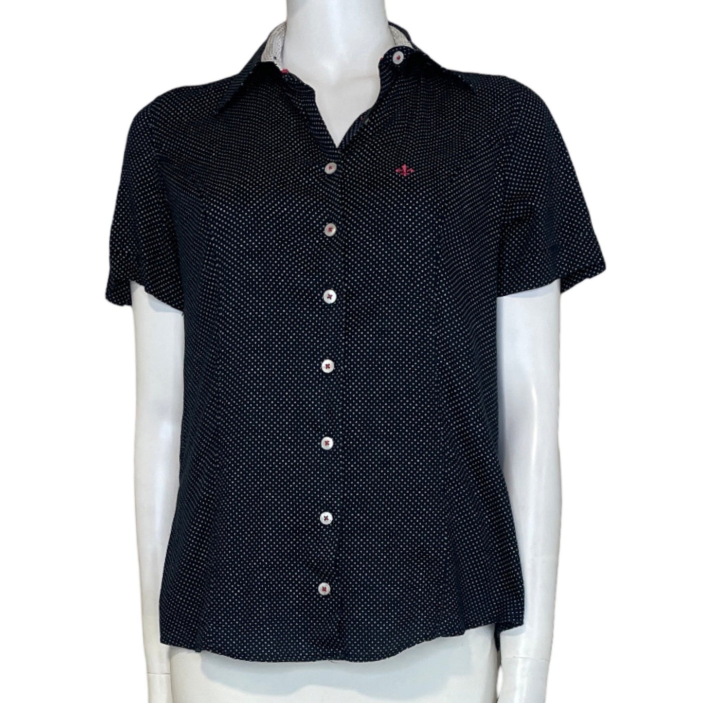 Camisa Dudalina Puntos Negro-Talla 38