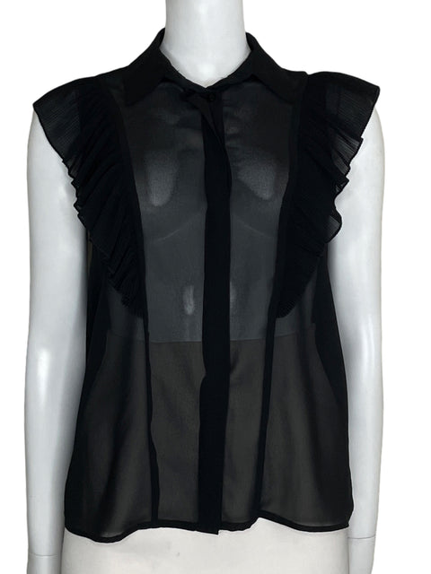 Camisa Zara Vuelos Mesh Negro-Talla S