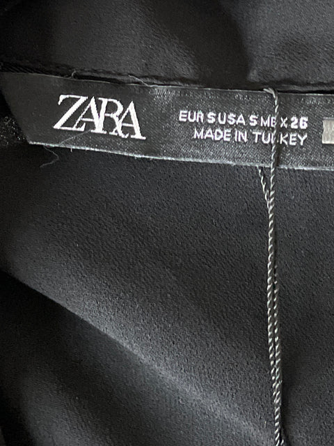 Camisa Zara Vuelos Mesh Negro-Talla S
