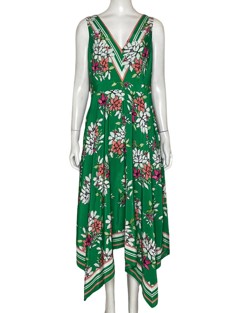 Vestido Vince Camuto Floral Verde-Talla 6