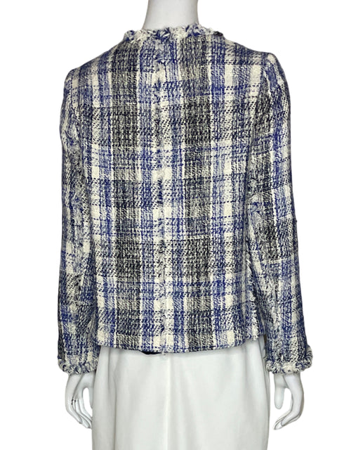 Blazer Zara Basic Punto Azul-Talla M