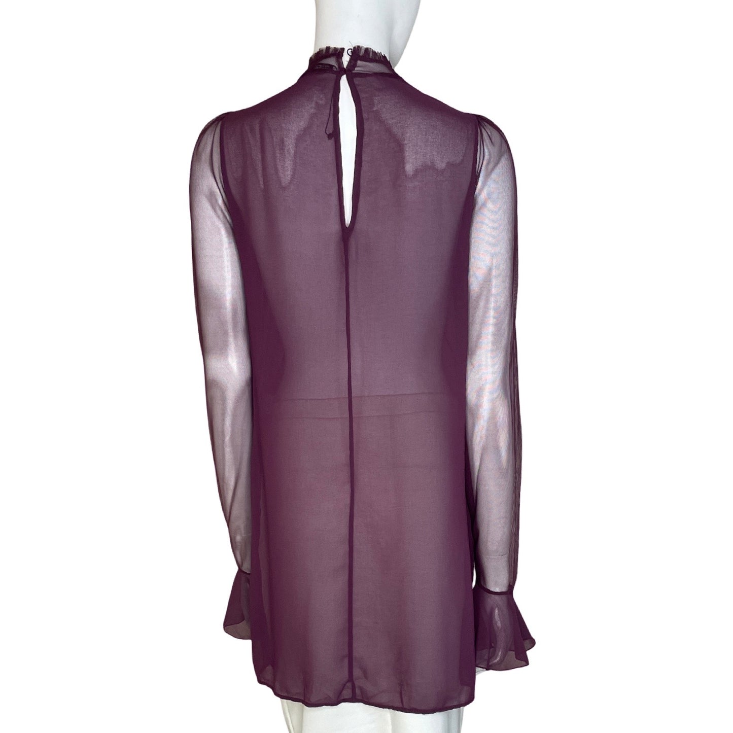 Blusa Zara Tela Delgada Morado-Talla M