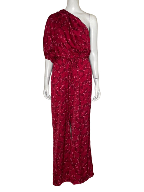 Mono AAka One Shoulder Satinado Rojo-Talla M