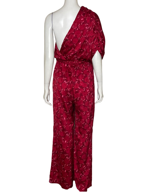 Mono AAka One Shoulder Satinado Rojo-Talla M