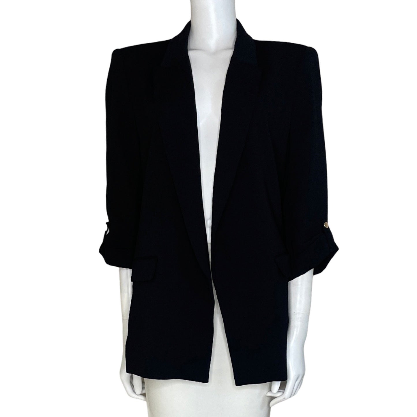 Blazer Zara Manga Boton Negro-XL