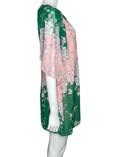 Vestido Vince Camuto Mini Floral Verde-Talla 2