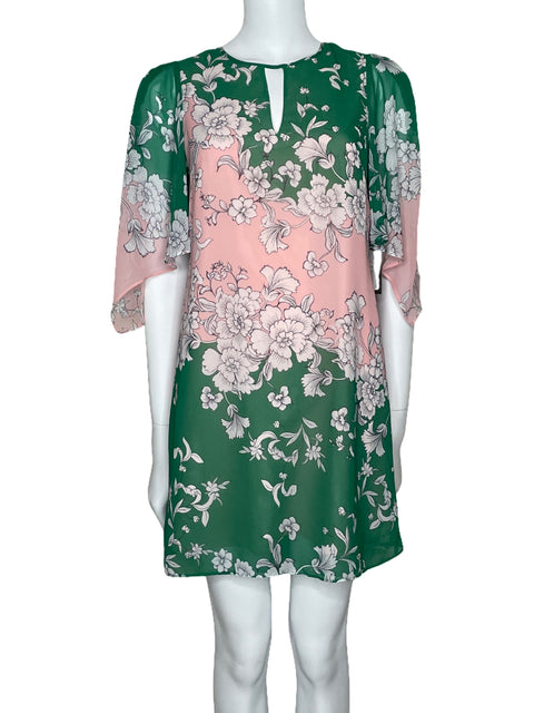 Vestido Vince Camuto Mini Floral Verde-Talla 2