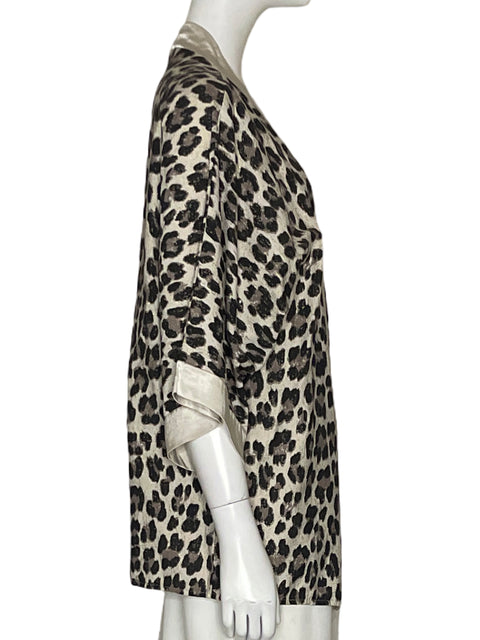 Cardigan New Collection Animal Print Beige-Talla U