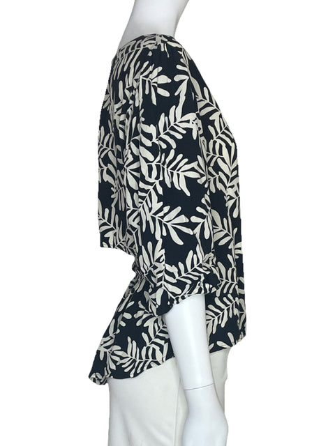Blusa Esprit Estampado Hojas Negro-Talla S