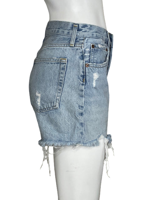 Short Agolde Deshilado Azul-Talla 25