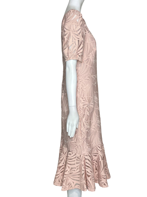 Vestido Kay Unger Vuelos Rosado-Talla S