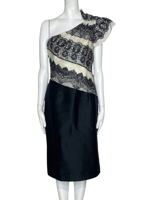 Vestido Carolina Herrera Asimetrico Negro-Talla S