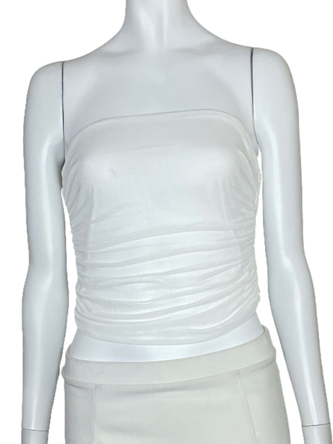Top Shasa Strapless Dobles Blanco-Talla M