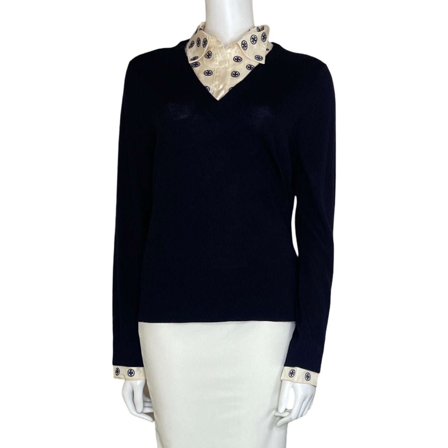 Sweater Tory Burch Camisa Azul-Talla L