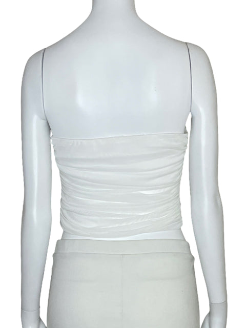 Top Shasa Strapless Dobles Blanco-Talla M
