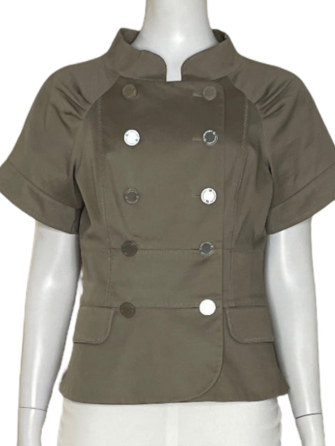 Top BCBG Cruzado Botones Beige-Talla XS