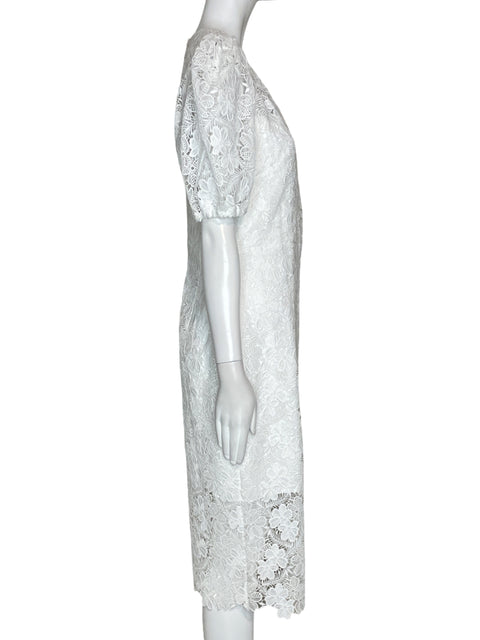 Vestido Monique Lhuillier Encaje Blanco-Talla S