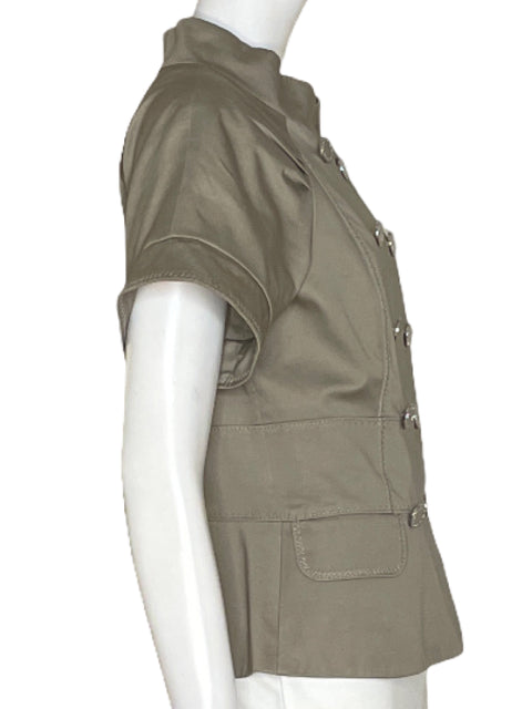 Top BCBG Cruzado Botones Beige-Talla XS