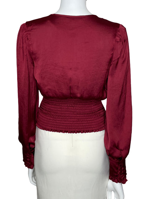 Blusa Sam Edelman Plisada Rojo-Talla XS