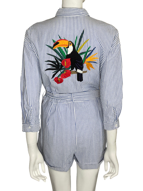 Romper Zara Rayas Azull-Talla M