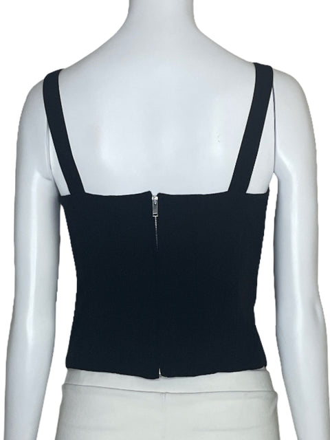 Top Zara Corset Tiras Negro-Talla M